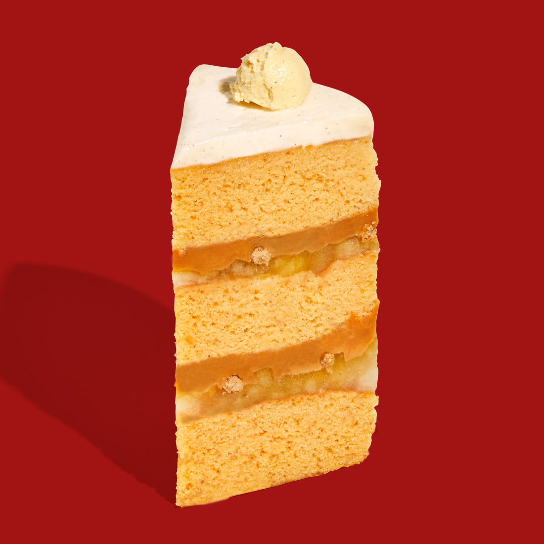 A slice of the Caramel Apple Pie Cake